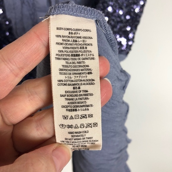 Free people sequin top women’s size large - Picture 9 of 10